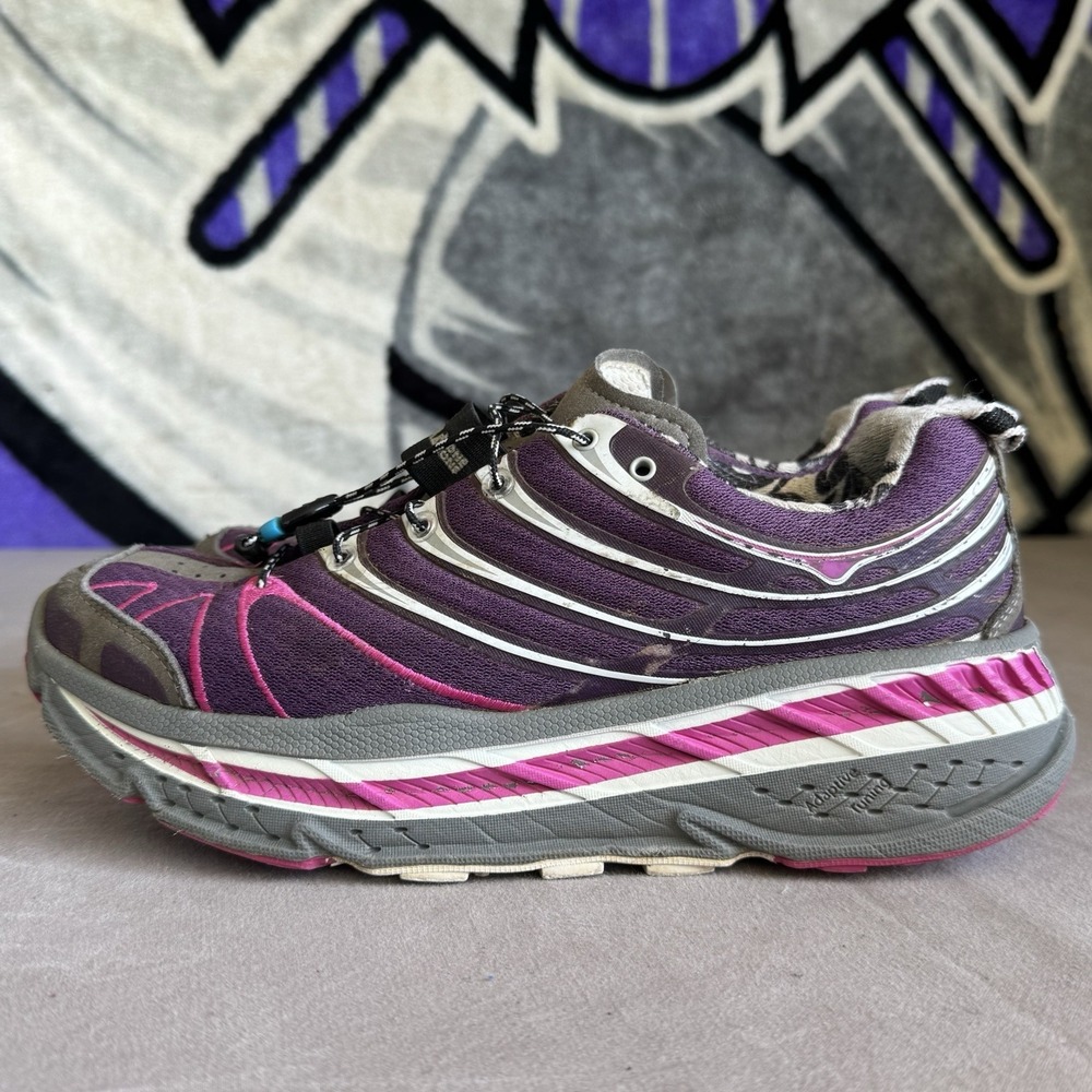 Size 9.5 - Hoka One One Womens Stinson‎ Running Shoes Purple Gray 20109 032 PWF
